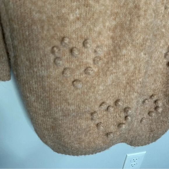 Doe & Rae Tan Neutral Bobble Long Line open front cardigan Size Large Neutral - Picture 11 of 13